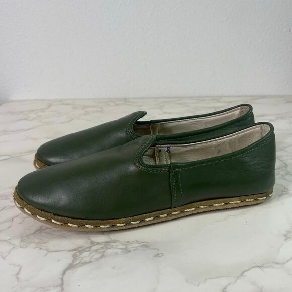 Sabah Denali Green Leather Slip On Loafers 38 - Picture 3 of 10
